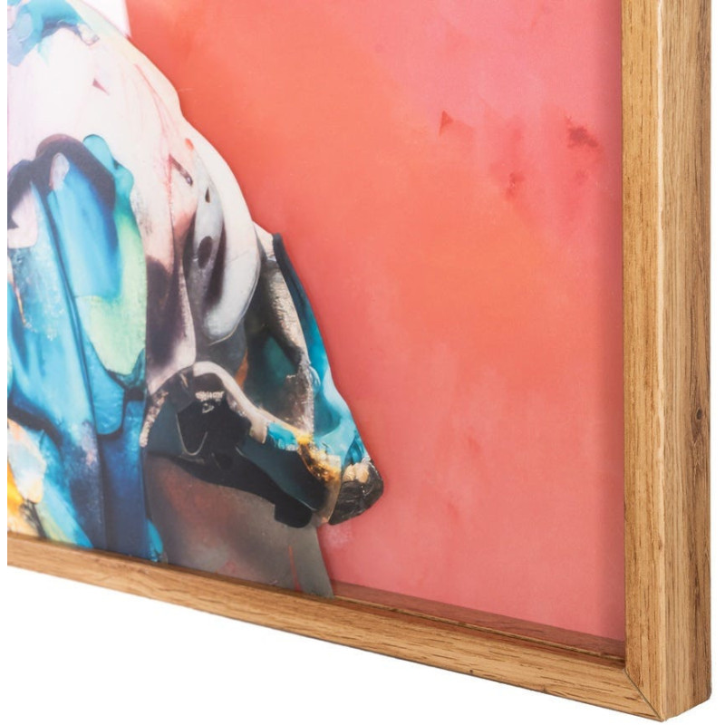 Grand Tableau mural sous verre 3D Buste grecque coloré Cadre MDF effet hêtre 123x83 Navya - 5