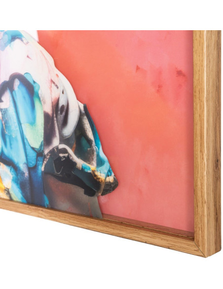 Grand Tableau mural sous verre 3D Buste grecque coloré Cadre MDF effet hêtre 123x83 Navya - 5