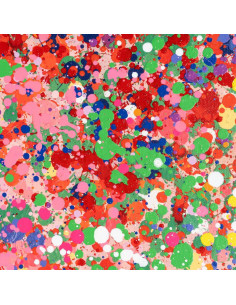 Grande Toile murale peinte Explosion Pop Multicolore Cadre en PS blanc 117x157 Odrel - 1 2