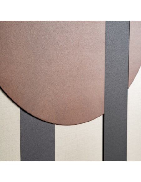 Grand Tableau mural imprimé & relief abstrait Terracotta & Noir Cadre MDF effet hêtre 152x52 Hirol - 3