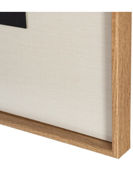 Grand Tableau mural imprimé & relief abstrait Terracotta & Noir Cadre MDF effet hêtre 152x52 Hirol - 6