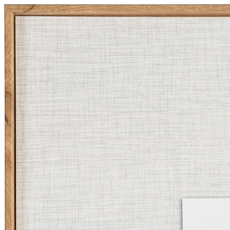 Grand Tableau mural imprimé & relief abstrait Beige & vert Cadre MDF effet hêtre 152x52 Naero 