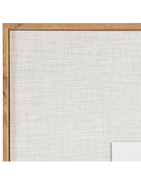Grand Tableau mural imprimé & relief abstrait Beige & vert Cadre MDF effet hêtre 152x52 Naero 