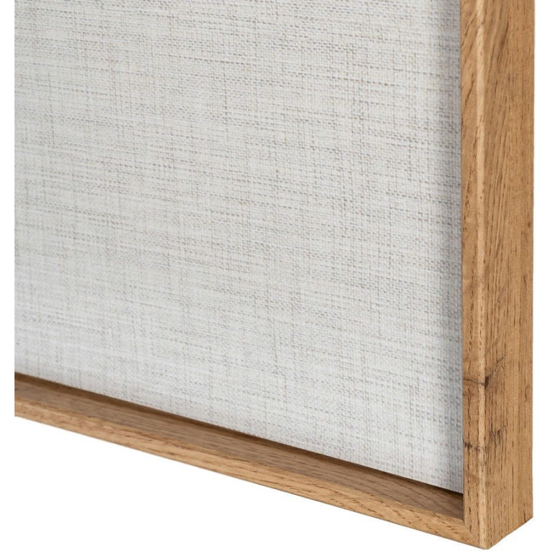 Grand Tableau mural imprimé & relief abstrait Beige & vert Cadre MDF effet hêtre 152x52 Naero 