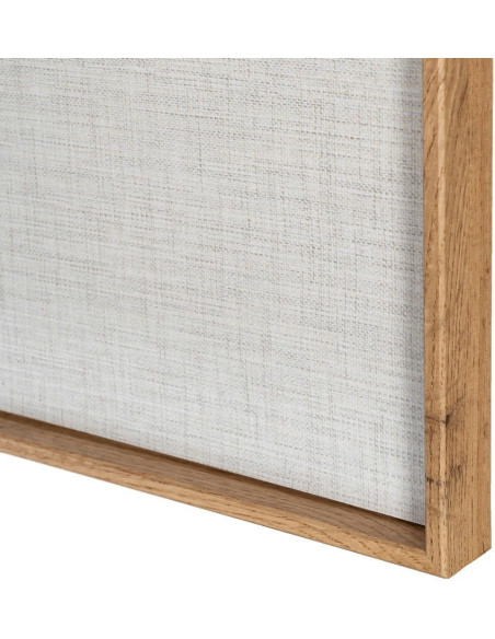 Grand Tableau mural imprimé & relief abstrait Beige & vert Cadre MDF effet hêtre 152x52 Naero 