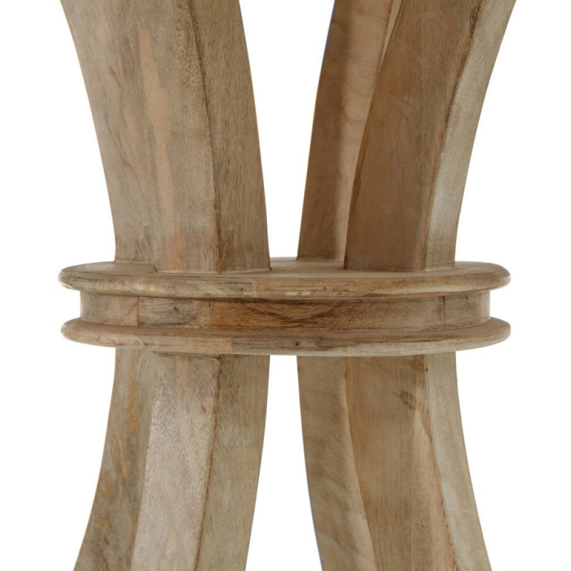 Table à manger campagne chic Ronde 2 personnes 85 cm Naturel Devyn 