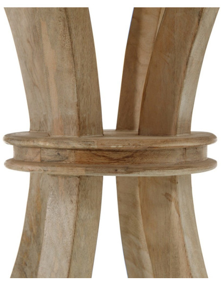 Table à manger campagne chic Ronde 2 personnes 85 cm Naturel Devyn 