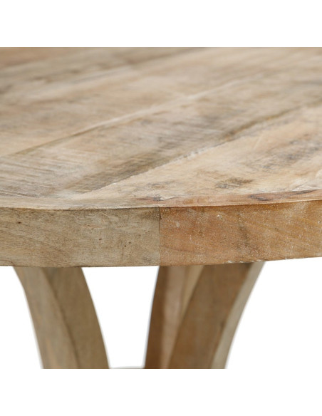 Table à manger campagne chic Ronde 2 personnes 85 cm Naturel Devyn 