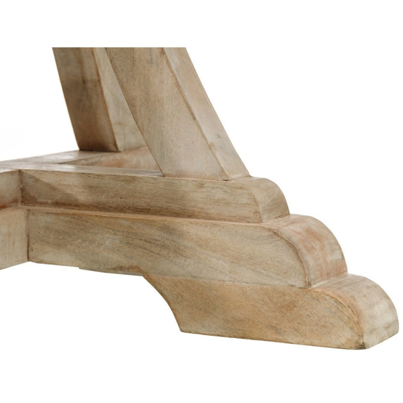 Table à manger campagne chic Ronde 2 personnes 85 cm Naturel Devyn 