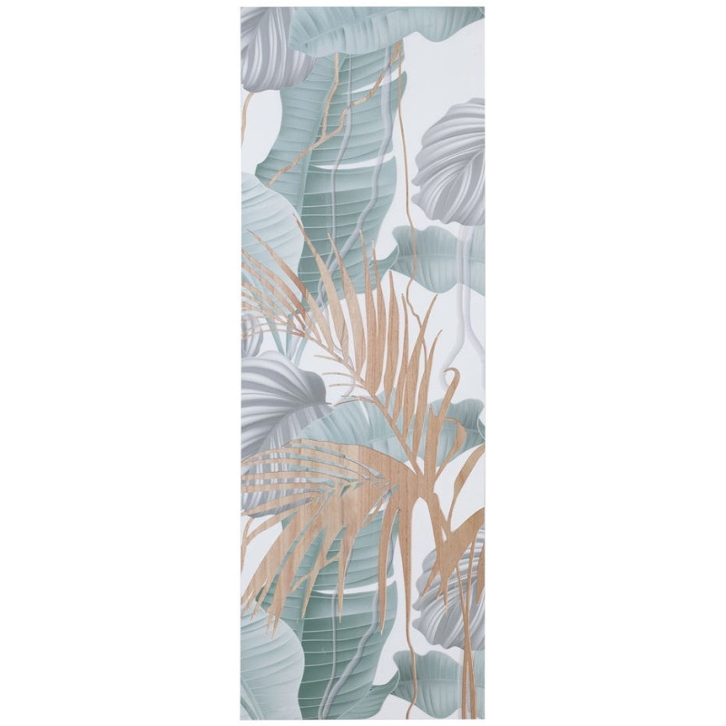Grand Tableau mural triptyque Feuilles Tropicales 120x120 Sculpté Yilor 
