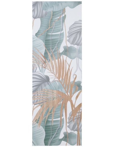 Grand Tableau mural triptyque Feuilles Tropicales 120x120 Sculpté Yilor 