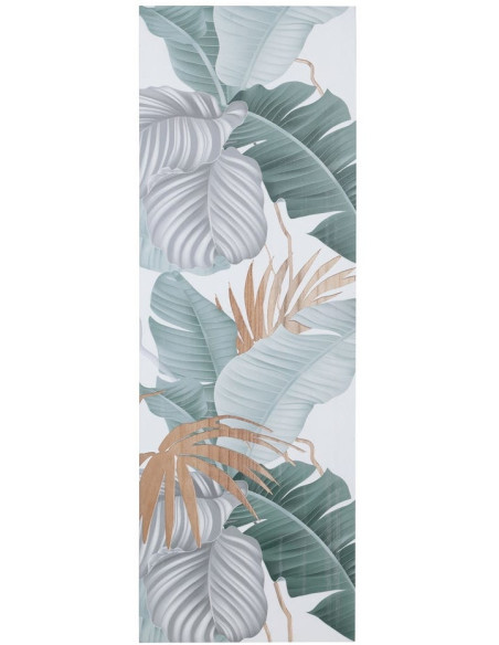 Grand Tableau mural triptyque Feuilles Tropicales 120x120 Sculpté Yilor 