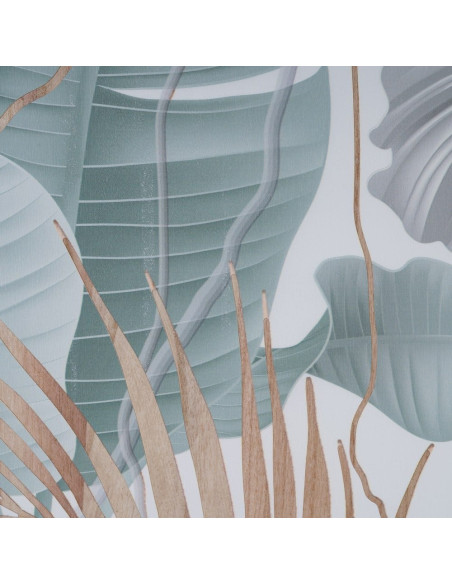 Grand Tableau mural triptyque Feuilles Tropicales 120x120 Sculpté Yilor 