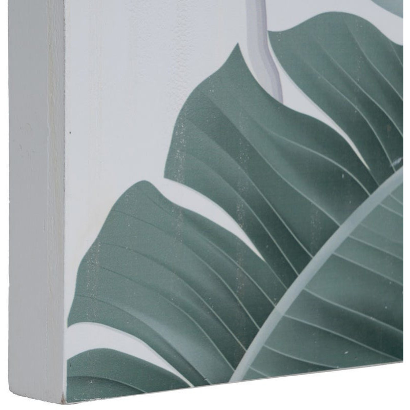 Grand Tableau mural triptyque Feuilles Tropicales 120x120 Sculpté Yilor 