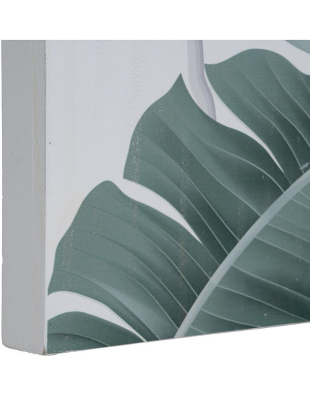 Grand Tableau mural triptyque Feuilles Tropicales 120x120 Sculpté Yilor 