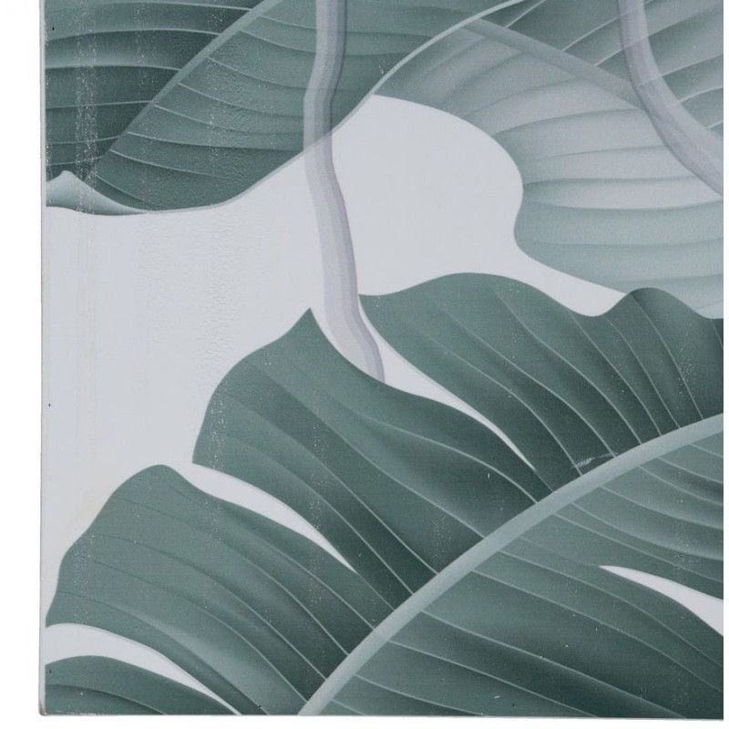 Grand Tableau mural triptyque Feuilles Tropicales 120x120 Sculpté Yilor 
