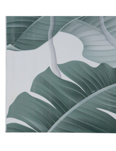 Grand Tableau mural triptyque Feuilles Tropicales 120x120 Sculpté Yilor 
