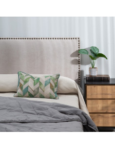 Tête de lit avec clous décoratifs 2 personnes 160x80 Beige Bois pin massif Bois MDF Zaren 