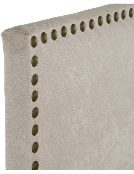 Tête de lit avec clous décoratifs 2 personnes 160x80 Beige Bois pin massif Bois MDF Zaren 