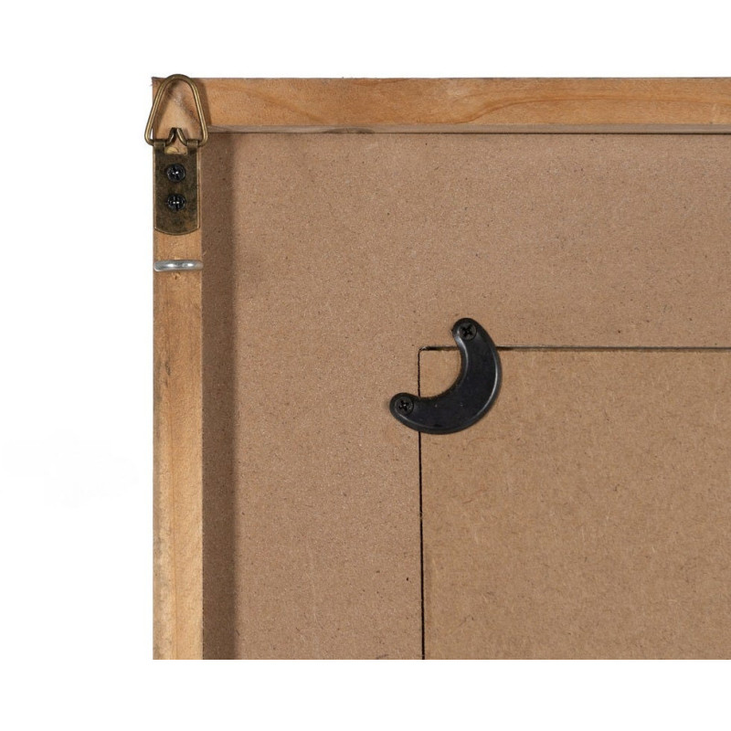 Tableau mural imprimé sous verre 4 Oiseaux Cadre Bois de sapin naturel 72x88 Navek 