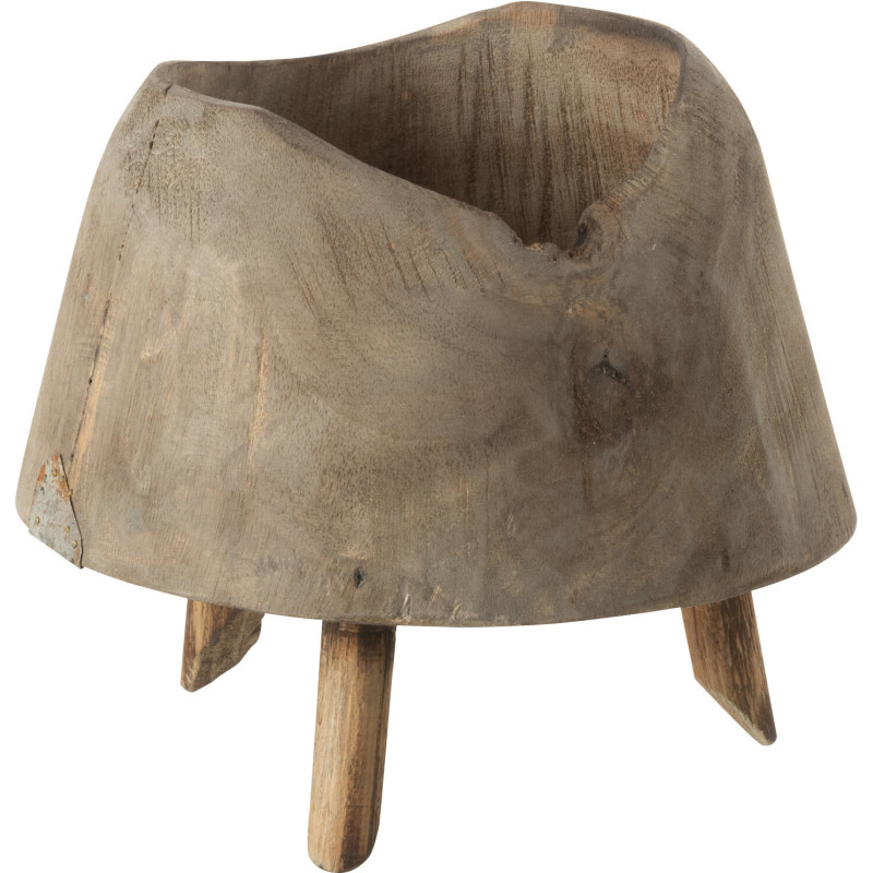 Cache-pot sur pied en Bois de saule Naturel Elisabeth Diamètre 17 cm - 1