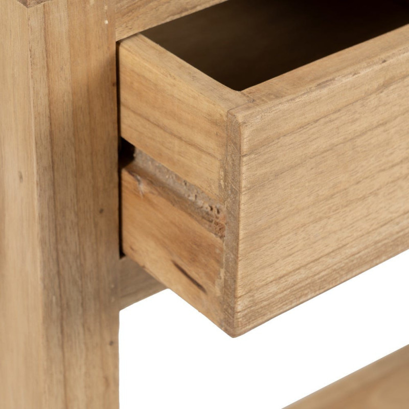 Petite console rustique chic 2 tiroirs 70 cm Naturel Nakel 