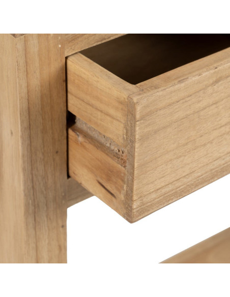 Petite console rustique chic 2 tiroirs 70 cm Naturel Nakel 