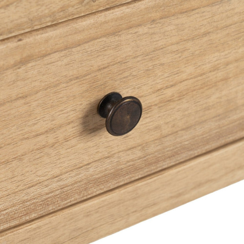 Petite console rustique chic 2 tiroirs 70 cm Naturel Nakel 