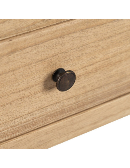 Petite console rustique chic 2 tiroirs 70 cm Naturel Nakel 