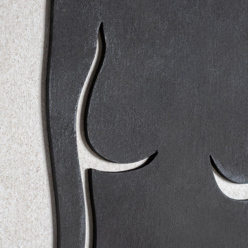 Grand Tableau mural relief Nu féminin 80x120 Noir Blanc Enlia 