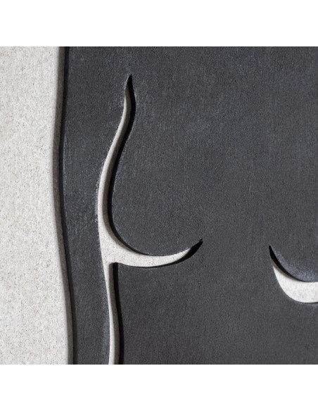 Grand Tableau mural relief Nu féminin 80x120 Noir Blanc Enlia 