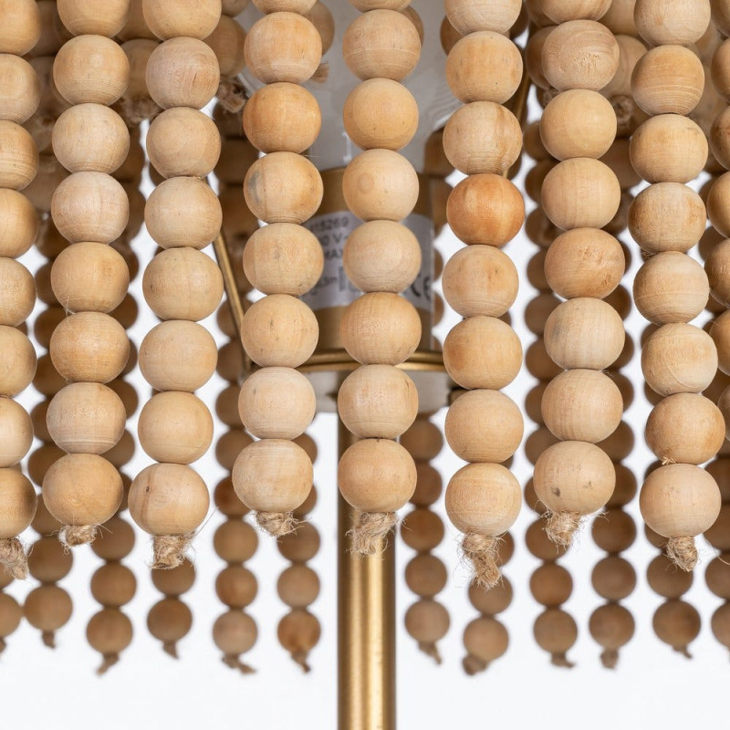 Grand Lampadaire sur pied bohème chic Perles Hauteur 152 cm Naturel Métal Doré Ciron 