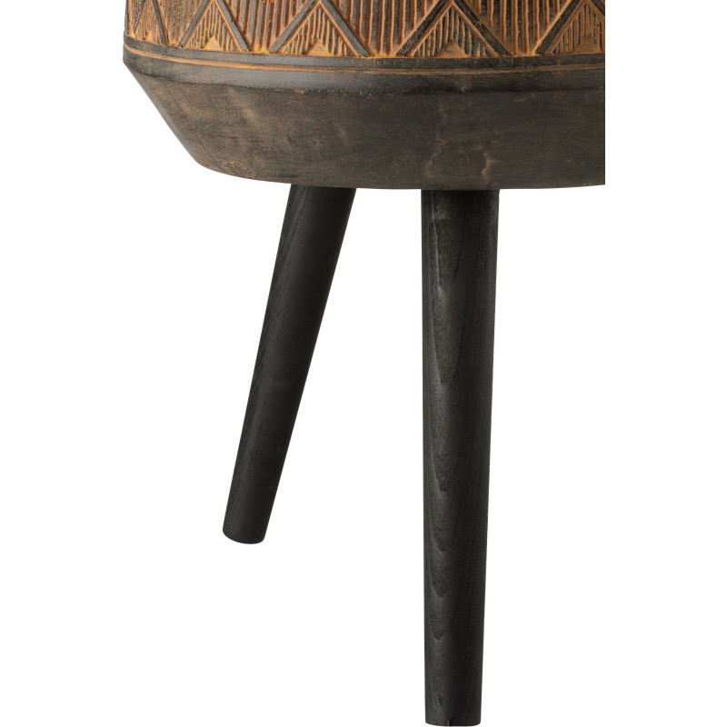 Cache-pot sur pied XL en Magnésium Marron Binu Diamètre 43 cm Motif ethnique - 2