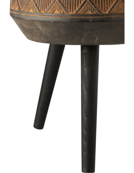 Cache-pot sur pied XL en Magnésium Marron Binu Diamètre 43 cm Motif ethnique - 2
