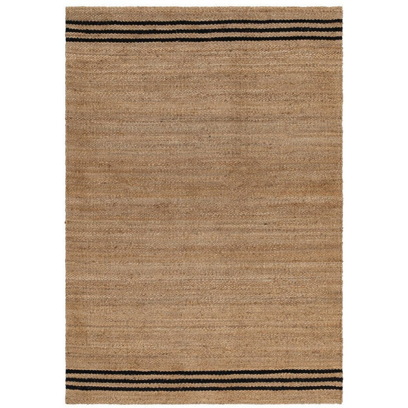 Grand Tapis wabi sabi lignes Rectangulaire 200x290 Naturel Noir Avior