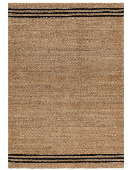 Grand Tapis wabi sabi lignes Rectangulaire 200x290 Naturel Noir Avior