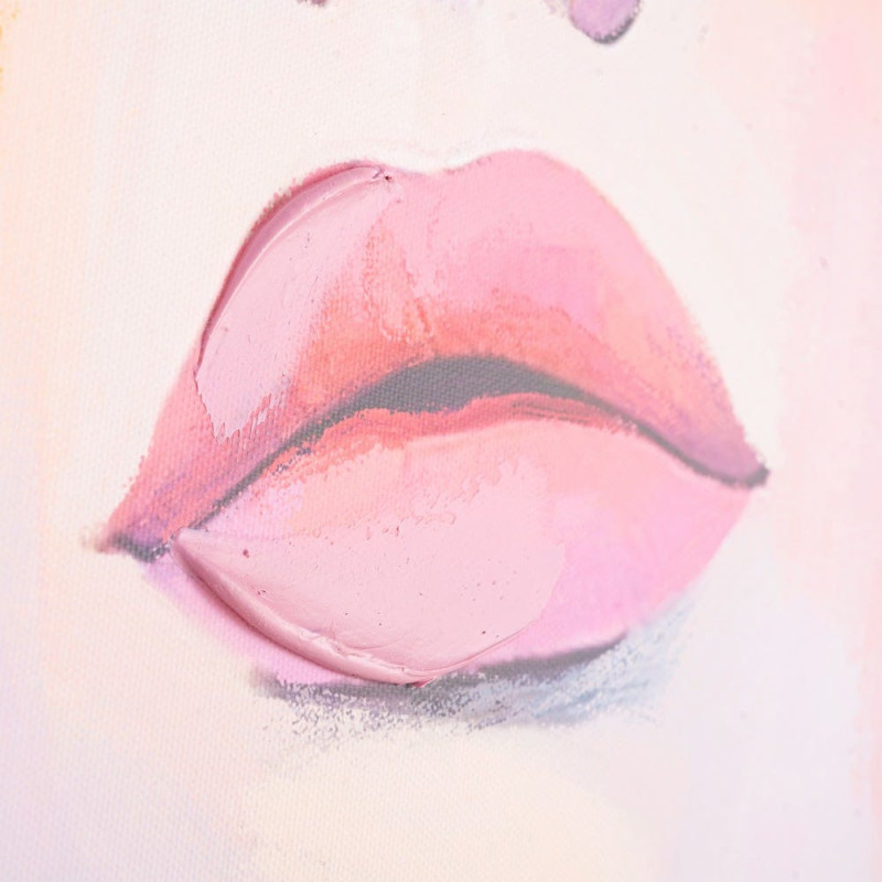 Grande Toile murale imprimée & peinte Femme pop art Cadre PS noir 75x100 Daevi 