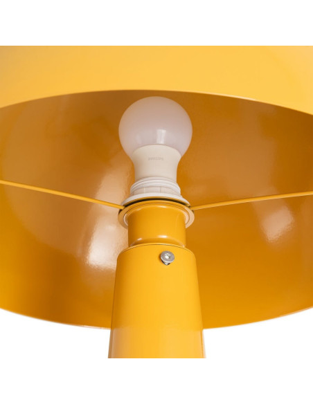 Grand Lampadaire sur pied Champignon Hauteur 128 cm Jaune moutarde Kivan 