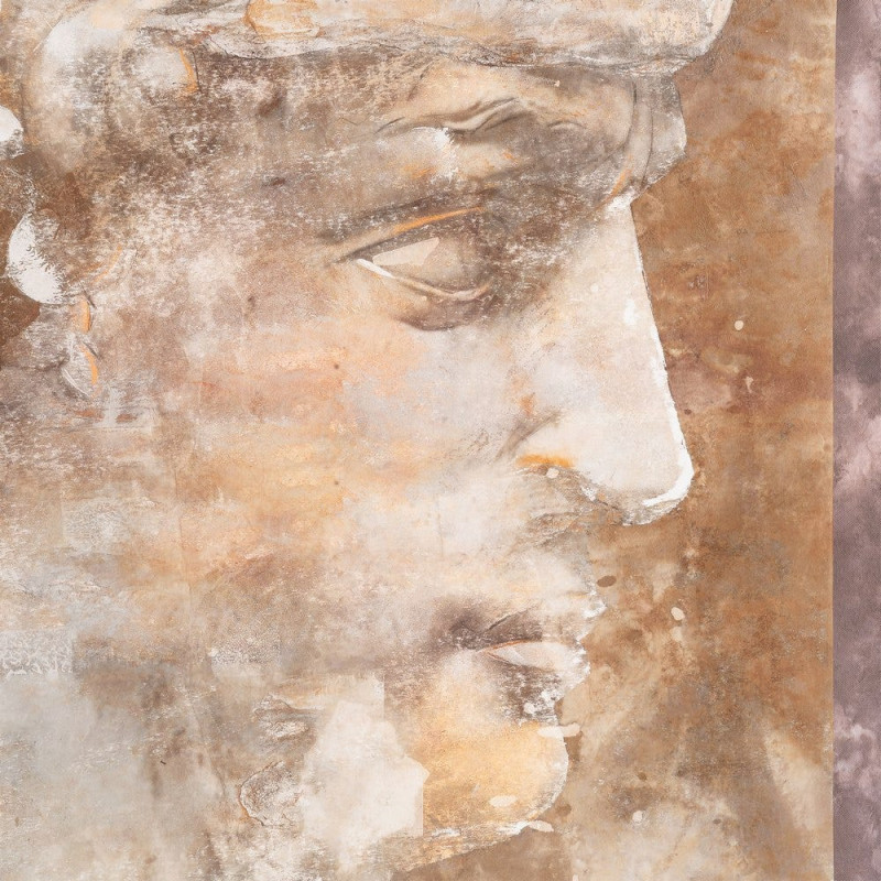 Grand Tableau mural moderne imprimé David antique Cadre PS marron effet bois 94x124 Nairox 