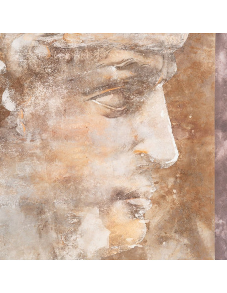 Grand Tableau mural moderne imprimé David antique Cadre PS marron effet bois 94x124 Nairox 