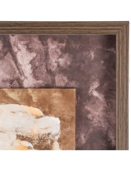 Grand Tableau mural moderne imprimé David antique Cadre PS marron effet bois 94x124 Nairox 