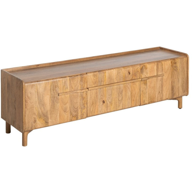 Meuble TV Japandi 3 portes 160 cm Naturel Galt 