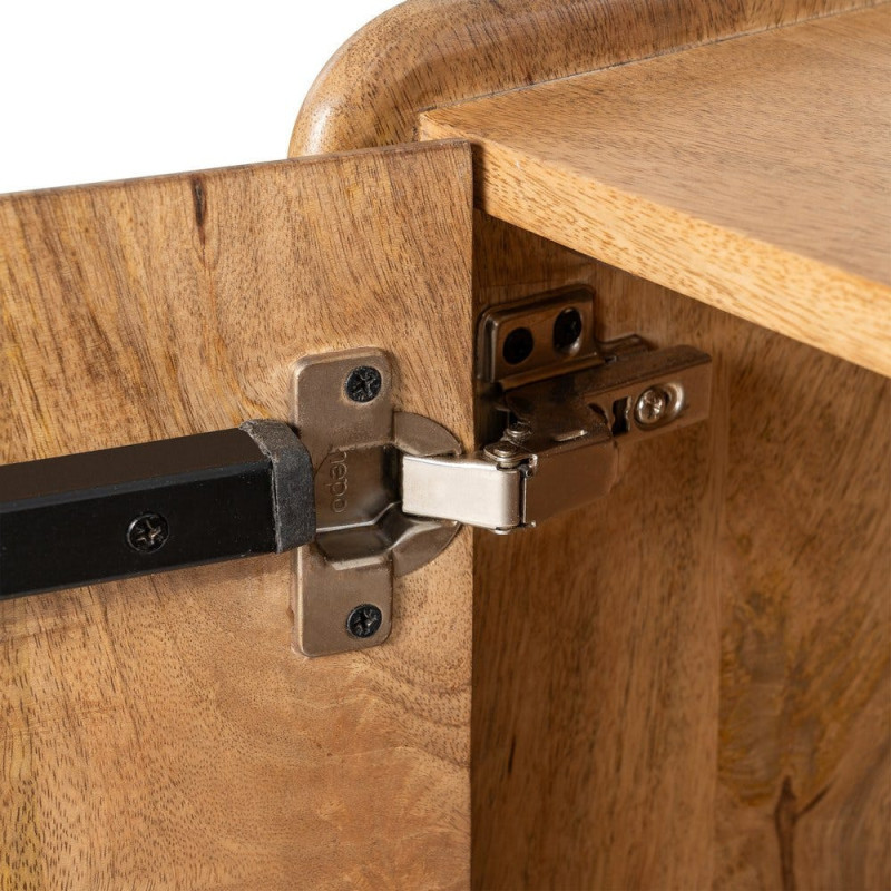 Meuble TV Japandi 3 portes 160 cm Naturel Galt 