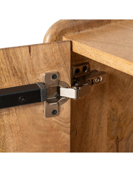 Meuble TV Japandi 3 portes 160 cm Naturel Galt 