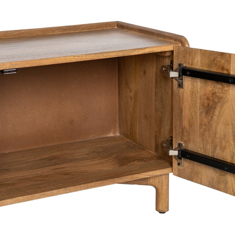 Meuble TV Japandi 3 portes 160 cm Naturel Galt 