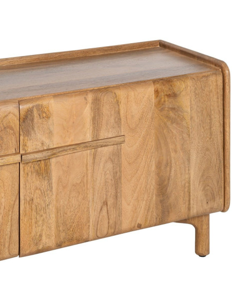 Meuble TV Japandi 3 portes 160 cm Naturel Galt 