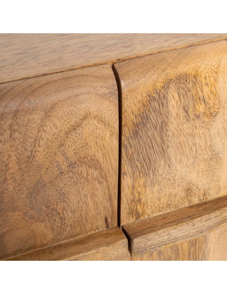 Meuble TV Japandi 3 portes 160 cm Naturel Galt 