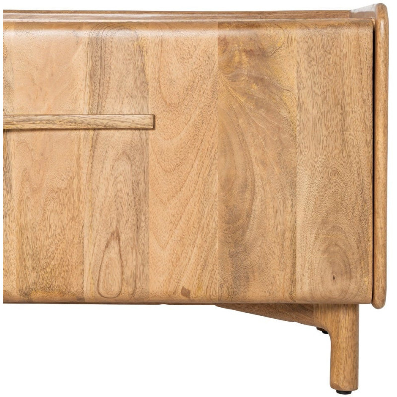 Meuble TV Japandi 3 portes 160 cm Naturel Galt 