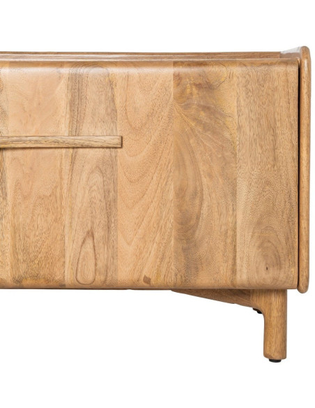 Meuble TV Japandi 3 portes 160 cm Naturel Galt 