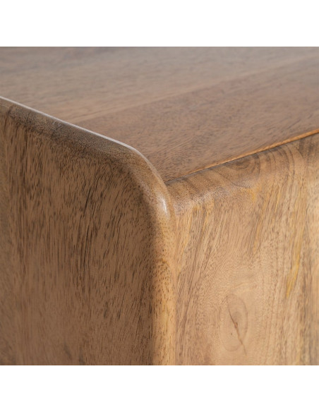 Meuble TV Japandi 3 portes 160 cm Naturel Galt 